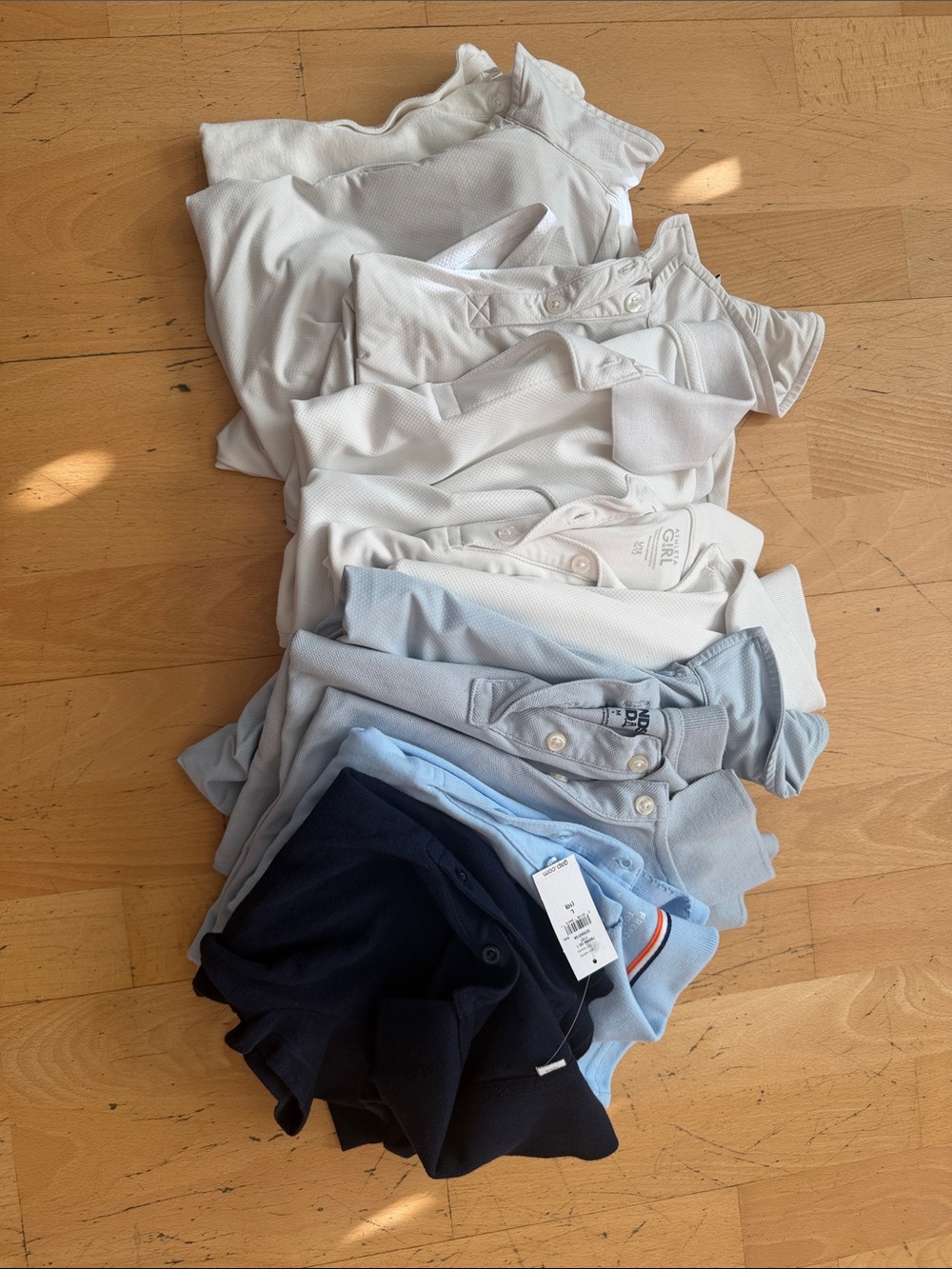 Assorted uniform Polo Shirt Pack – White, Light Blue & Navy